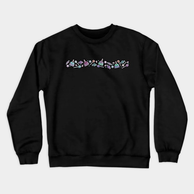 Trick-or-Treat Candy Border Crewneck Sweatshirt by ElephantShoe